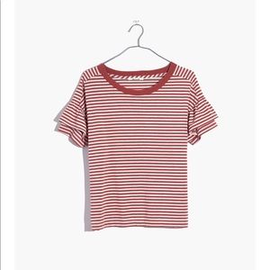 Madewell ruffle sleeve tee in stripe